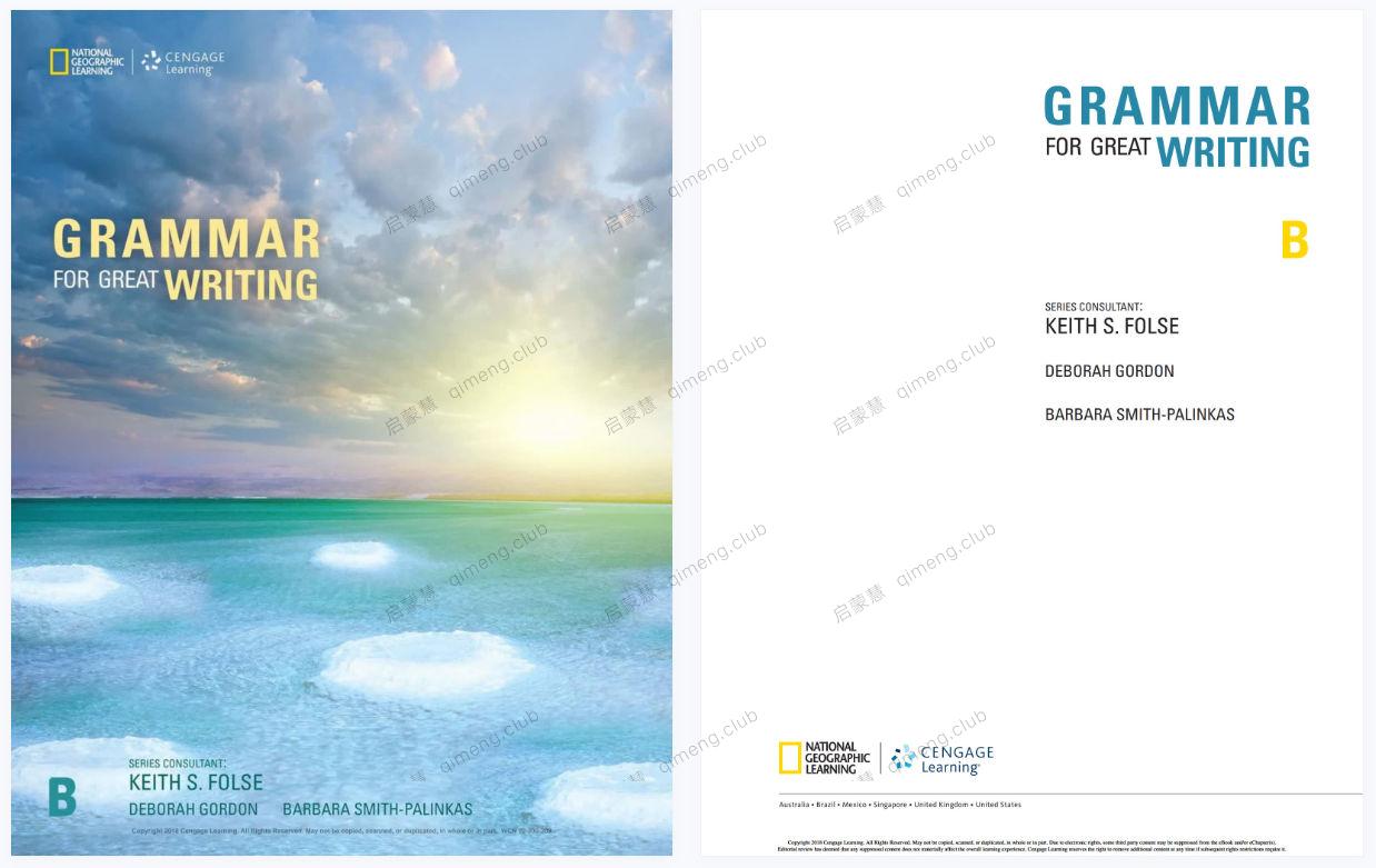 国家地理写作配套语法书《Grammar for Great Writing》全3册 教材+答案