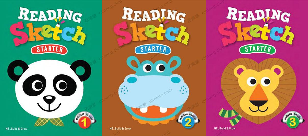 儿童启蒙阅读教材《Reading Sketch Starter》1-3级最全套 学生书/教师书/练习册/闪卡/音频/测试/配套答案
