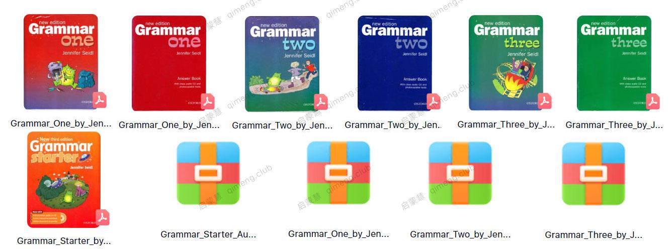 牛津小学语法书 《Grammar by Jennifer Seidl》全4册 教材+配套答案+音频