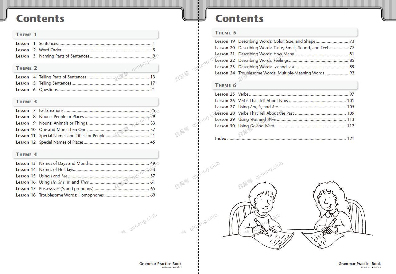 哈考特语法练习册《Grammar Practice Book》G1-6练习册+教师用书（答案）