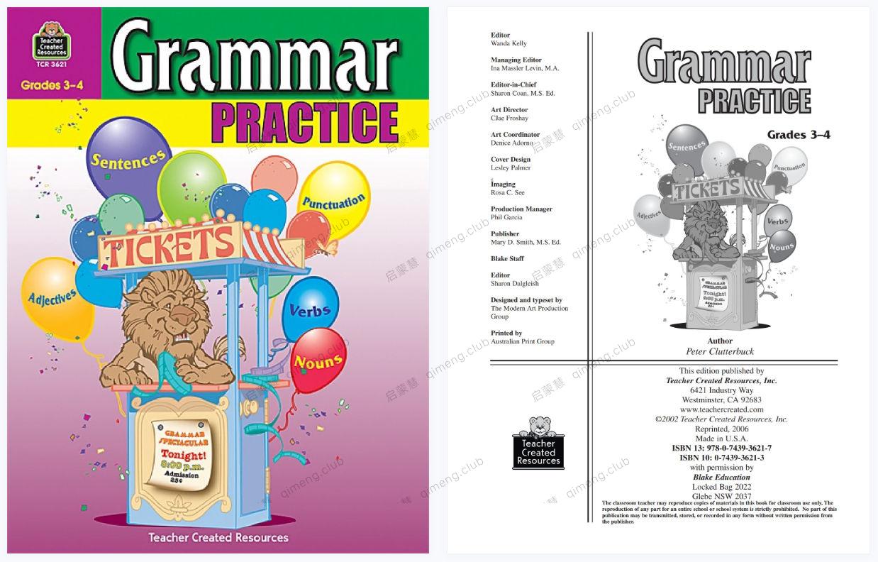 语法练习册《GRAMMAR PRACTICE》G1-4 带答案