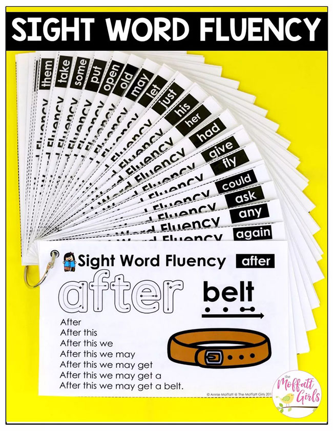 网红高频词金字塔练习卡Sight word fluency pyramid sentences全套5册