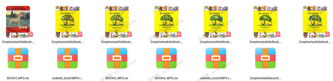 超级经典的自然拼读学习教材《Zoophonia's Kids》系列Book 1-7 书籍+音频