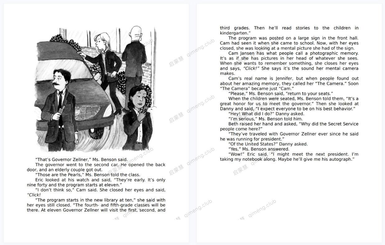 初级章节书照相机女孩《Cam Jansen》儿童钟情的侦探故事合集34本，PDF+epub+mobi+MP3