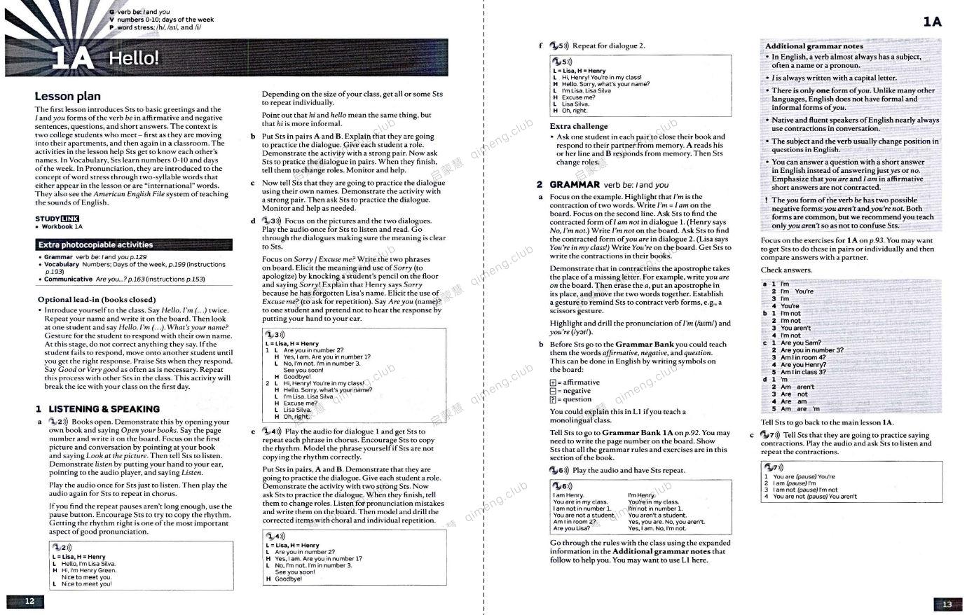 牛津儿童英语教材《American English File Second Edition》Starter - L5 全套 学生书+练习册+教师书+音频+视频+闪卡+语法