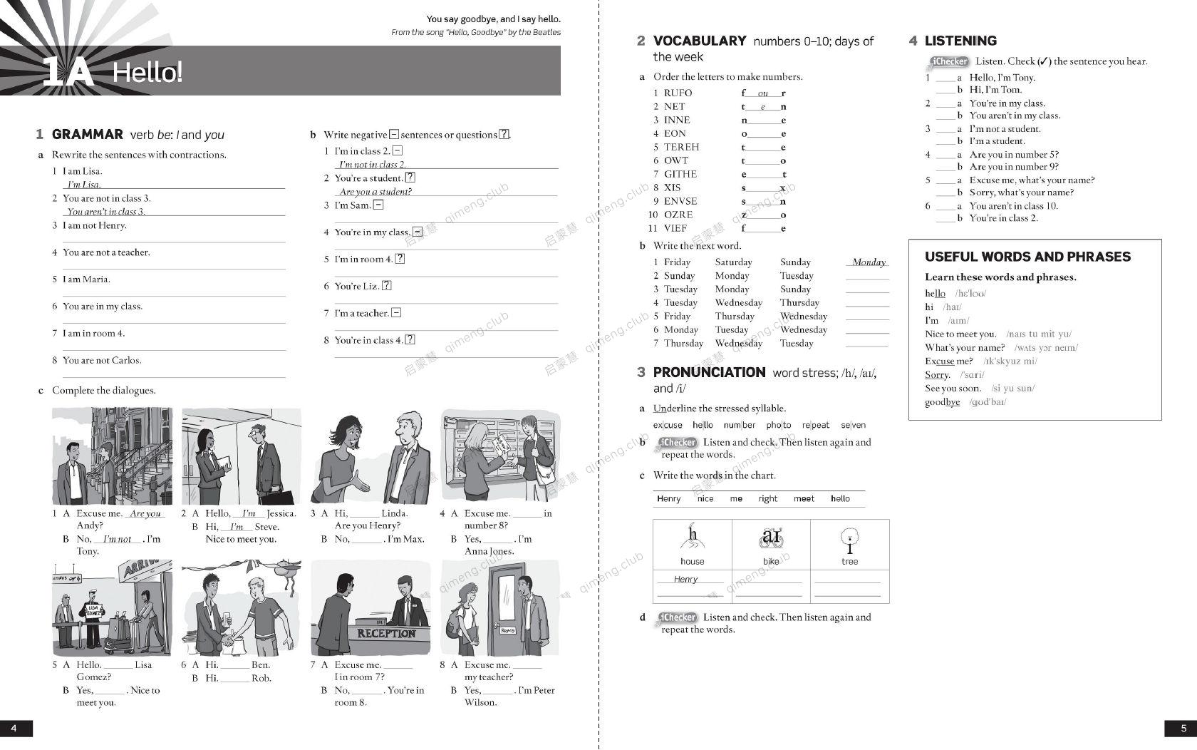 牛津儿童英语教材《American English File Second Edition》Starter - L5 全套 学生书+练习册+教师书+音频+视频+闪卡+语法