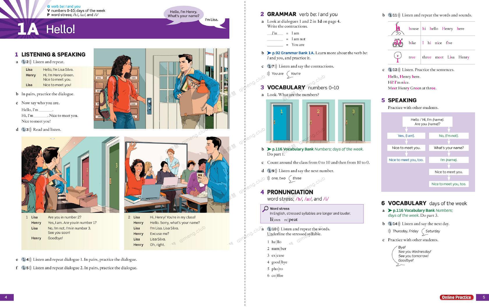 牛津儿童英语教材《American English File Second Edition》Starter - L5 全套 学生书+练习册+教师书+音频+视频+闪卡+语法