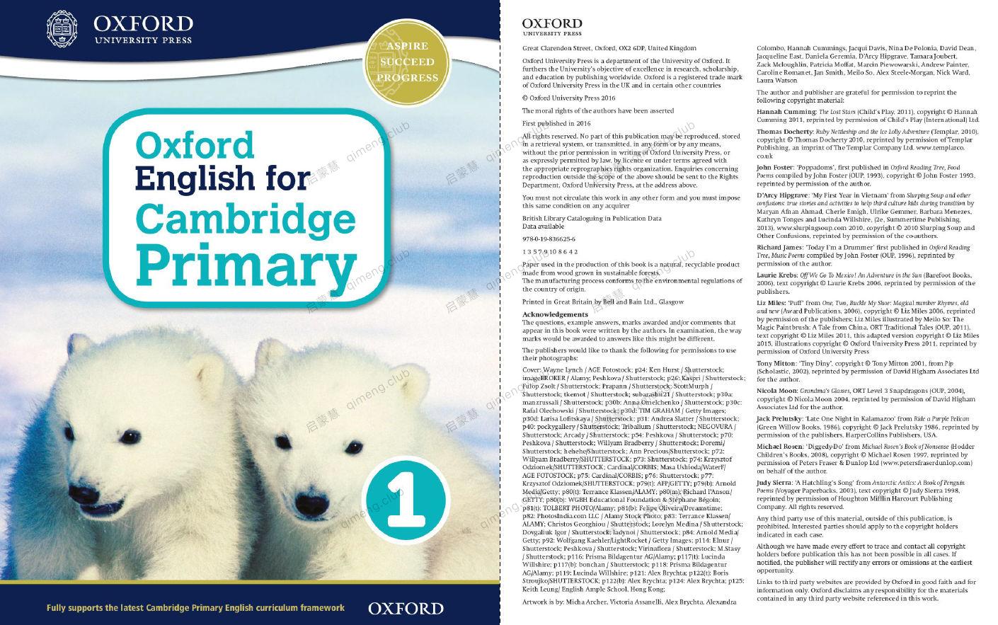 牛津剑桥国际小学英文教材《Oxford English for Cambridge Primary》1-6 在家也能轻松自学的英语入门教材