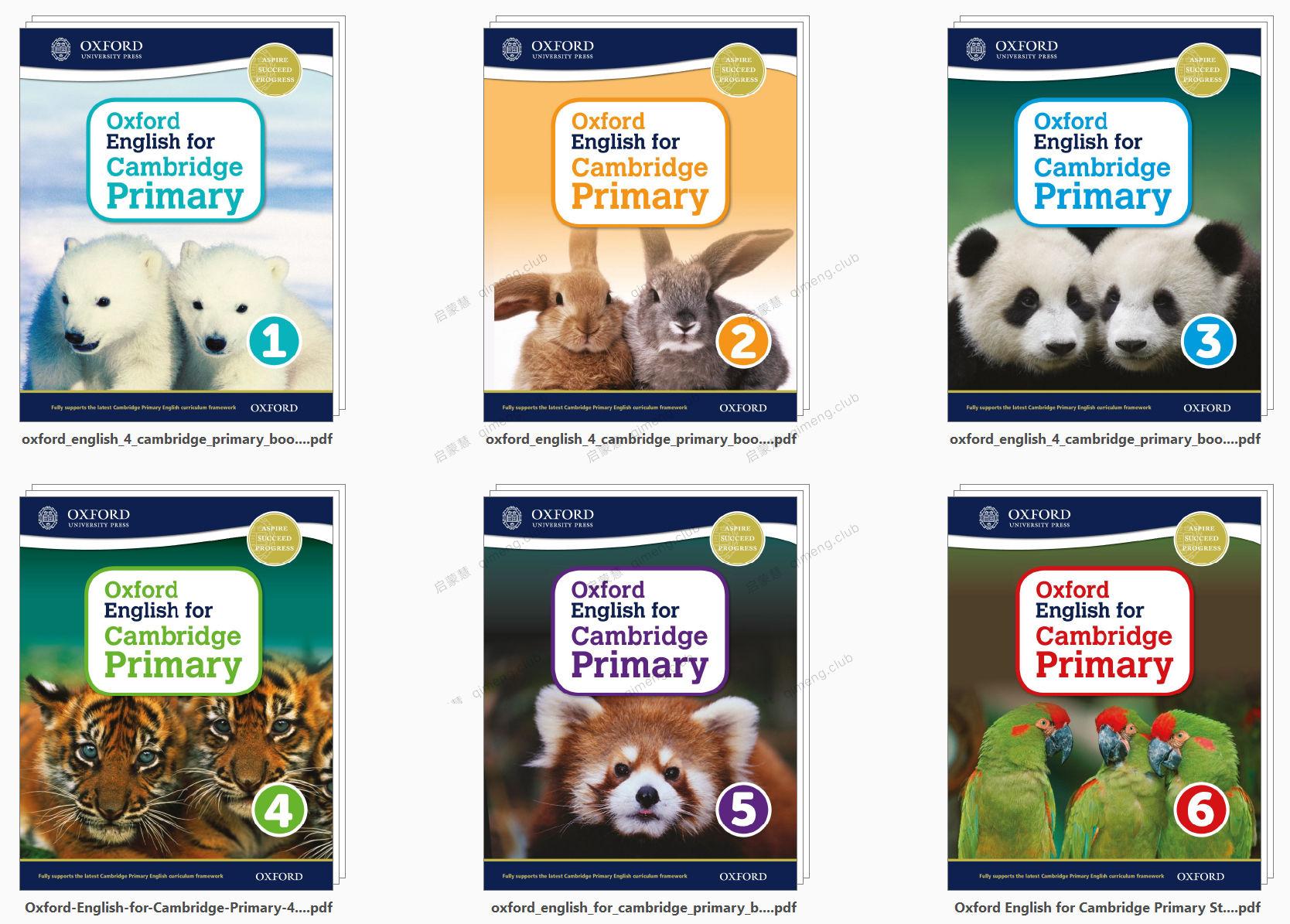 牛津剑桥国际小学英文教材《Oxford English for Cambridge Primary》1-6 在家也能轻松自学的英语入门教材