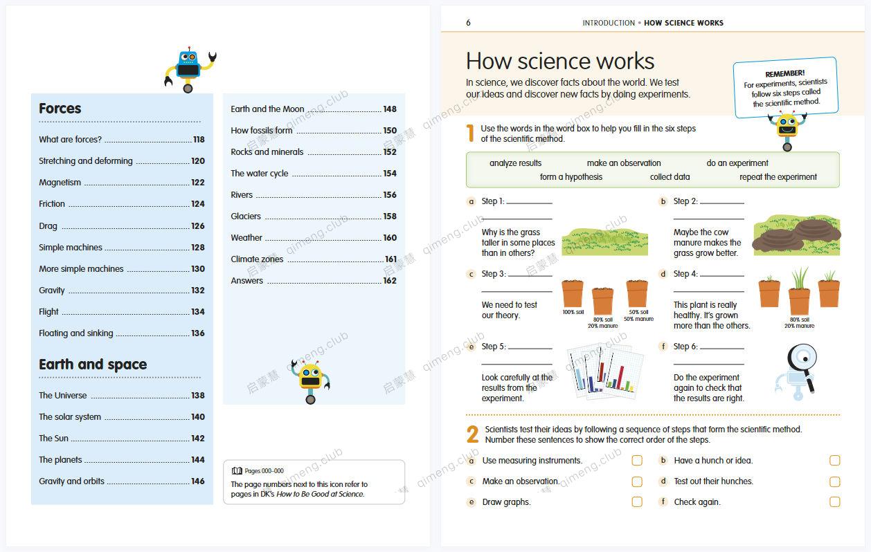 Dk 如何掌握科学、技术和工程《How to Be Good at Science》教程+2本练习册带答案