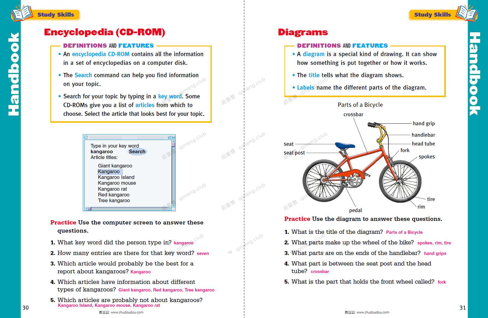 超实用加州小学英语语法书《Treasures Grammar & writing handbook》G1~G6 学生书+教师书