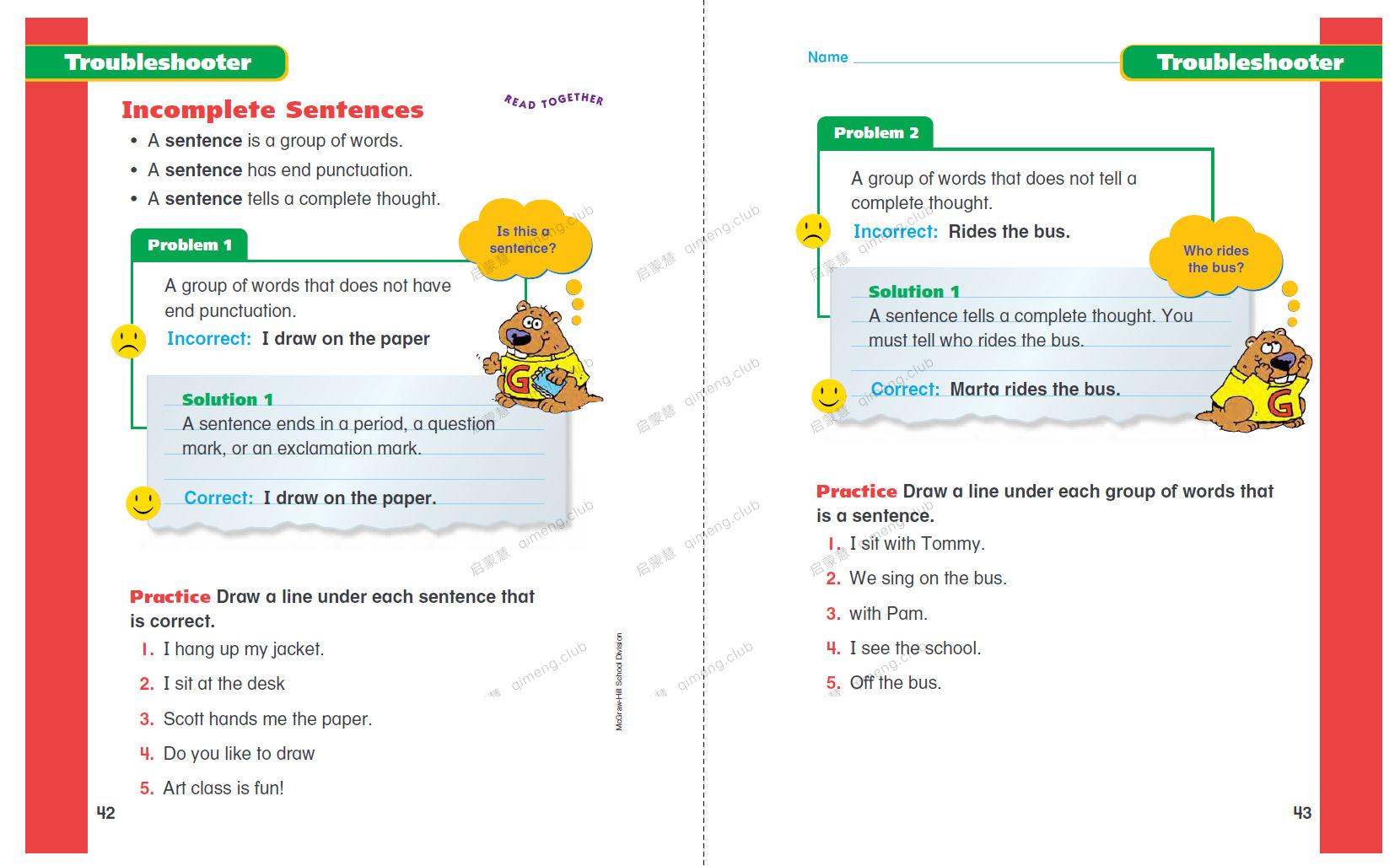 超实用加州小学英语语法书《Treasures Grammar & writing handbook》G1~G6 学生书+教师书