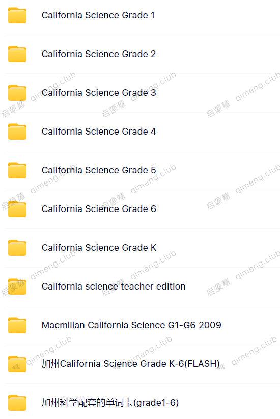 加州科学英文教材《California Science》GK-G6 学生书+教师书+单词书+互动书+练习册+闪卡+动画等