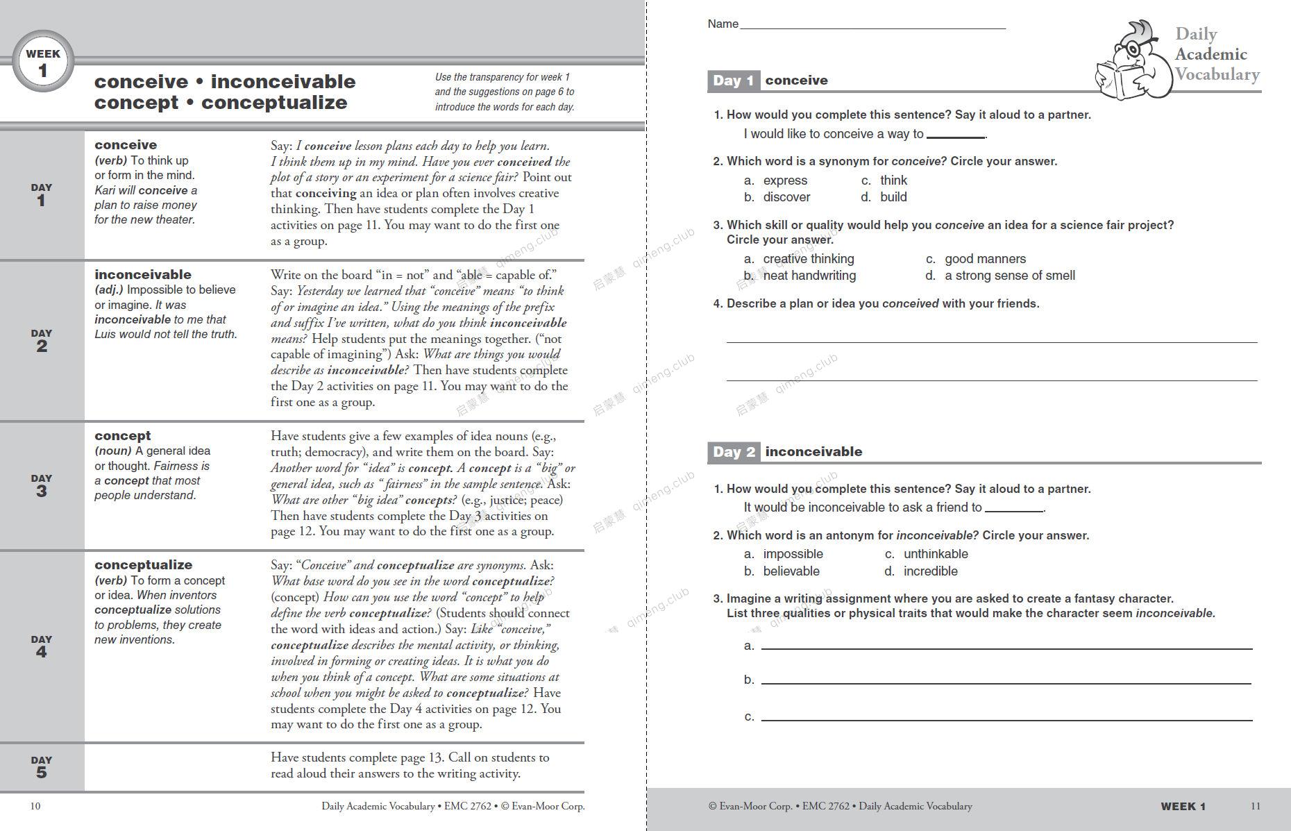 Daily系列的学术词汇练习册《Academic Vocabulary》G2-G6+共6册 带答案