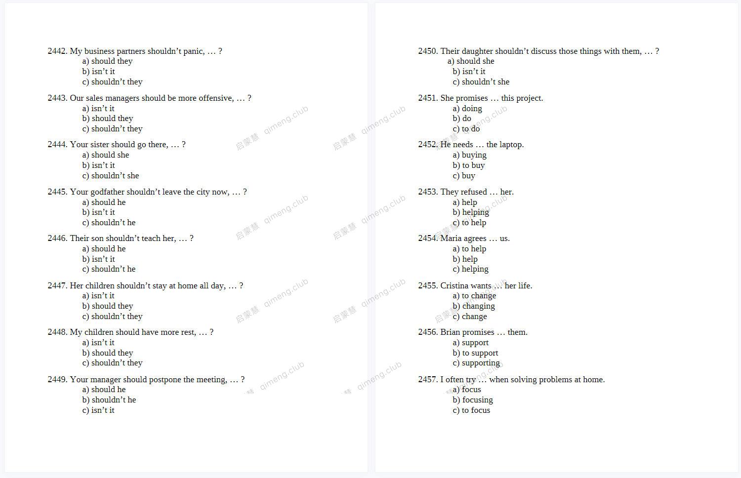 15000多题剑桥考试原版语法练习题《English Grammar Exercises with Answers》共5部分包含答案 每级完美对标剑桥等级设计