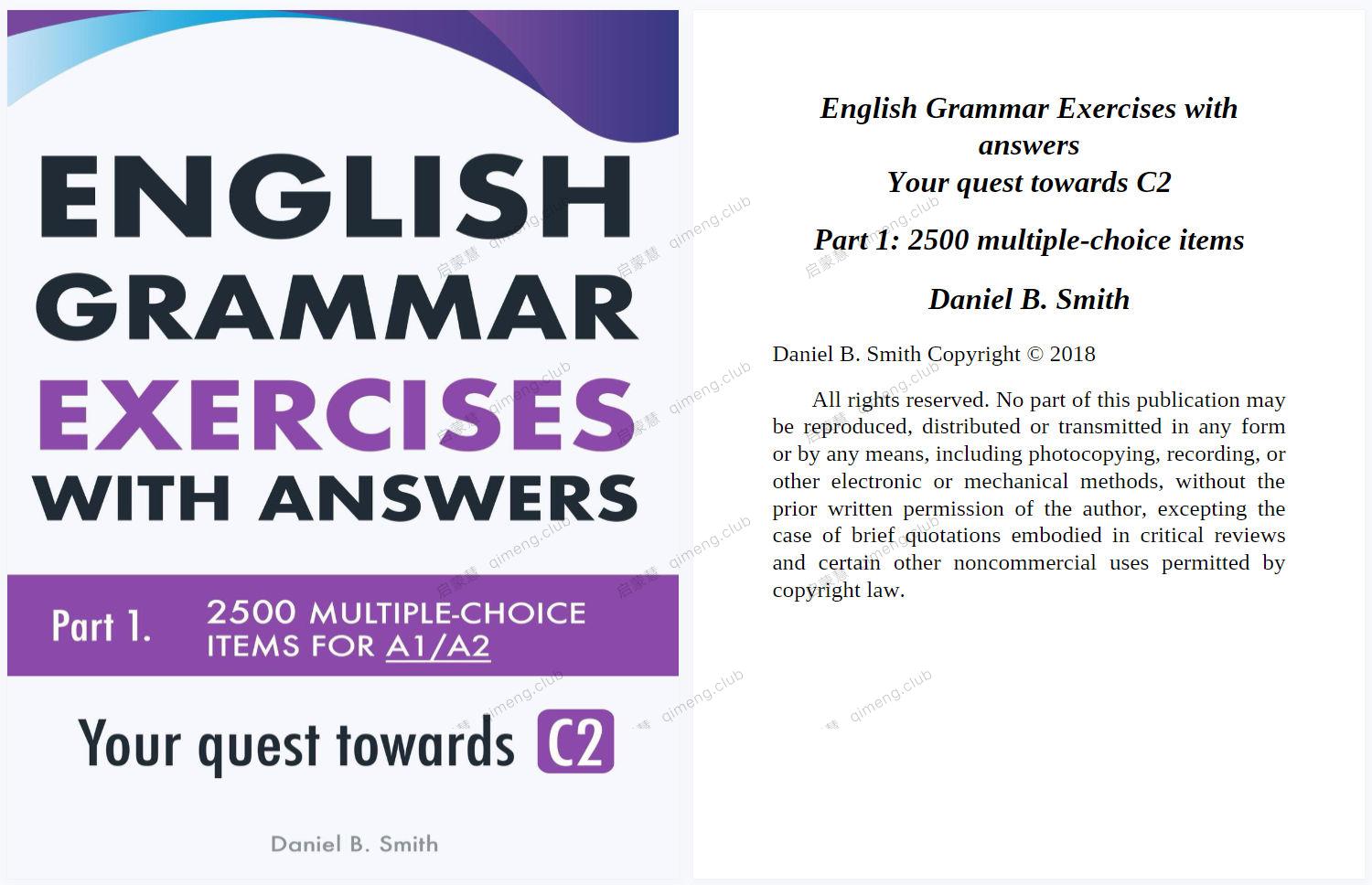 15000多题剑桥考试原版语法练习题《English Grammar Exercises with Answers》共5部分包含答案 每级完美对标剑桥等级设计