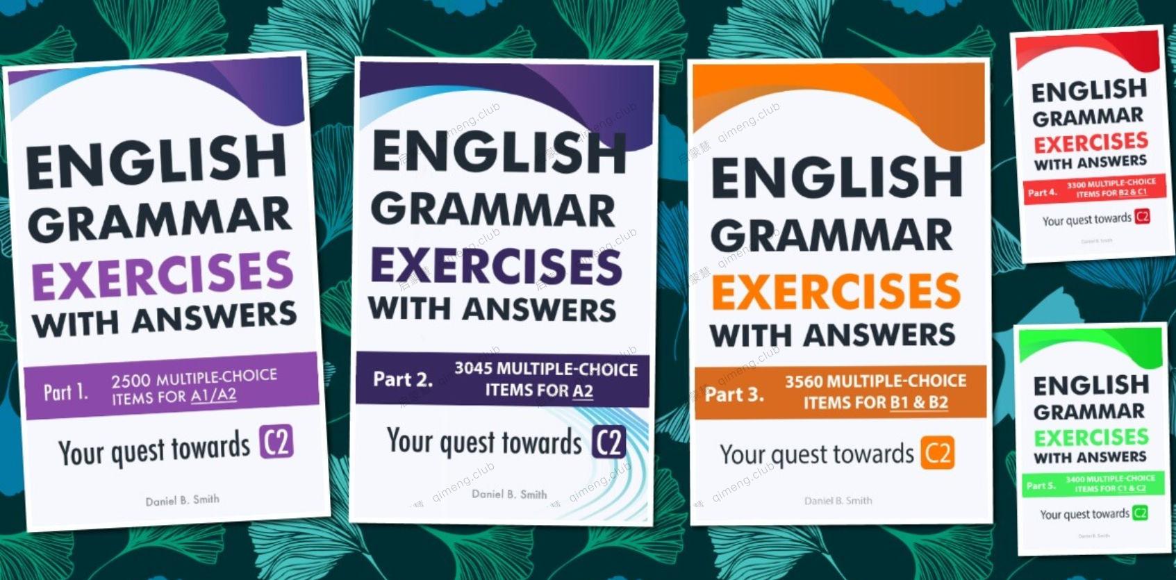 15000多题剑桥考试原版语法练习题《English Grammar Exercises with Answers》共5部分包含答案 每级完美对标剑桥等级设计