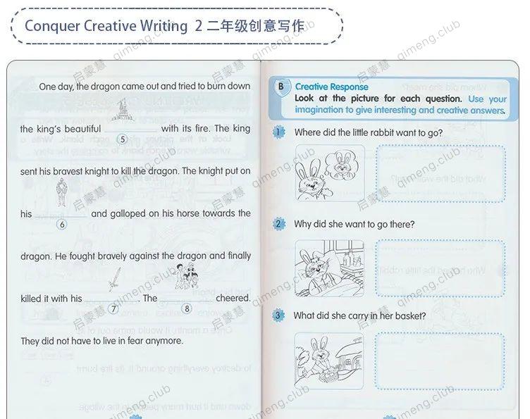 新加坡Conquer系列的写作教材《Creative Writing》6册，适合国内的孩子，像英语母语一样学写作