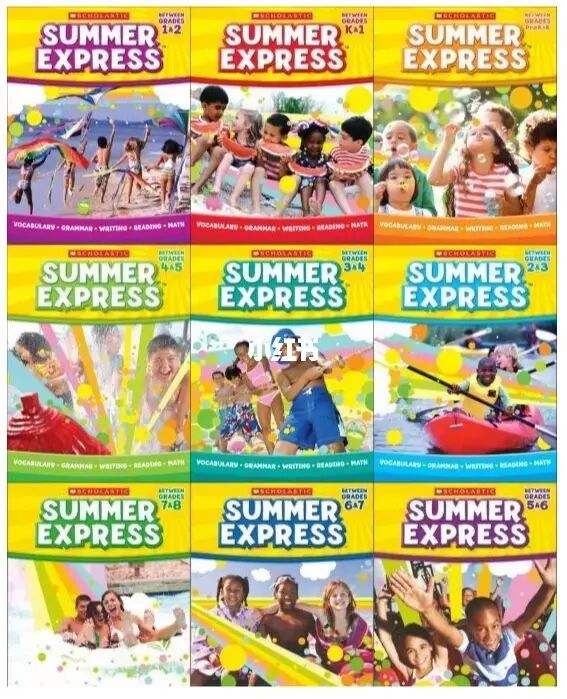 学乐暑期练习册《Scholastic Summer Express》Grade Pre-K-G8 共9本 从幼儿园用到小学毕业