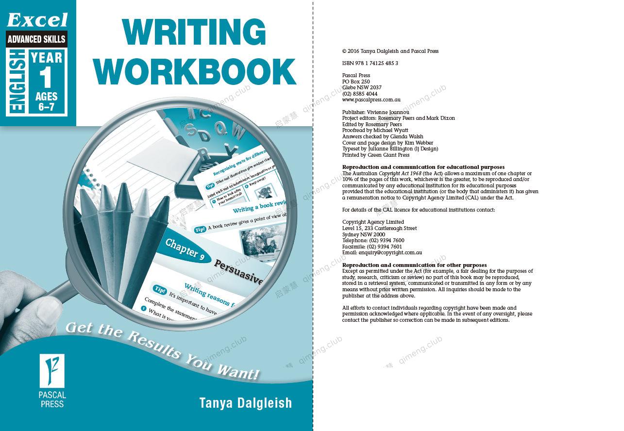 写作练习册《Writing Workbook》G1-6全6册带答案 来自澳大利亚的原版练习册